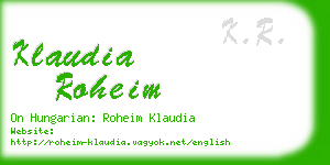 klaudia roheim business card